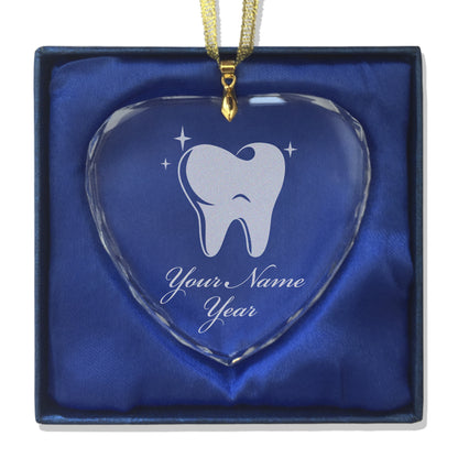 LaserGram Christmas Ornament, Tooth, Personalized Engraving Included (Heart Shape)
