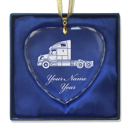 LaserGram Christmas Ornament, Truck Cab, Personalized Engraving Included (Heart Shape)