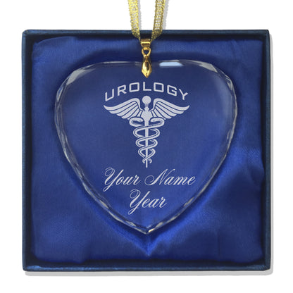 LaserGram Christmas Ornament, Urology, Personalized Engraving Included (Heart Shape)