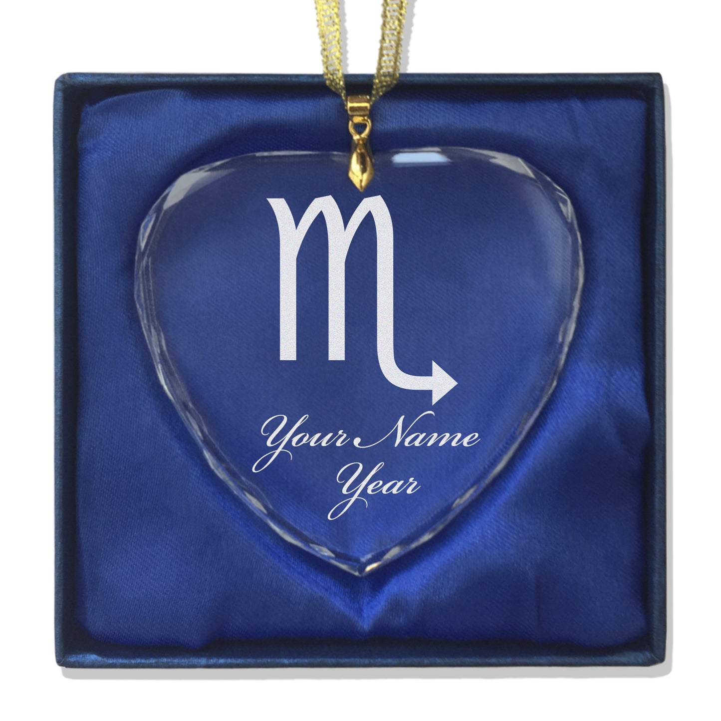 LaserGram Christmas Ornament, Zodiac Sign Scorpio, Personalized Engraving Included (Heart Shape)