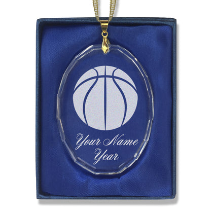 LaserGram Christmas Ornament, Basketball Ball, Personalized Engraving Included (Oval Shape)