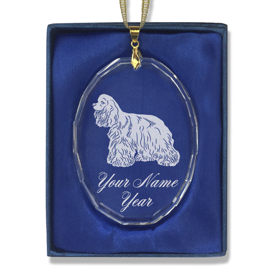 LaserGram Christmas Ornament, Cocker Spaniel Dog, Personalized Engraving Included (Oval Shape)
