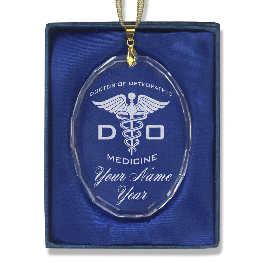 LaserGram Christmas Ornament, DO Doctor of Osteopathic Medicine, Personalized Engraving Included (Oval Shape)