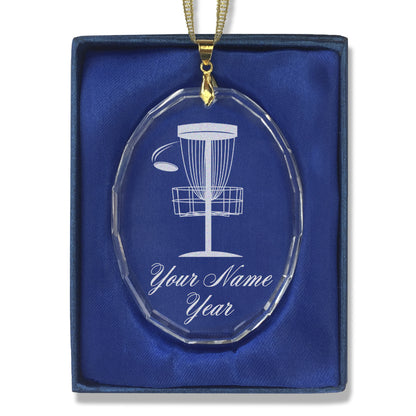 LaserGram Christmas Ornament, Disc Golf, Personalized Engraving Included (Oval Shape)