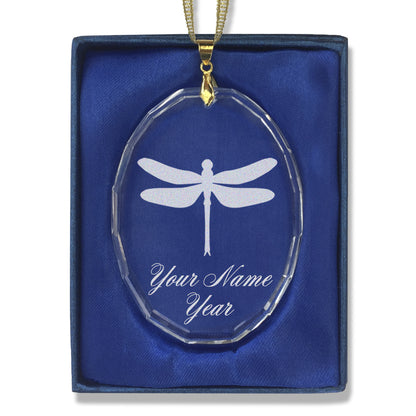 LaserGram Christmas Ornament, Dragonfly, Personalized Engraving Included (Oval Shape)