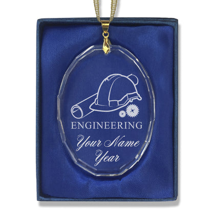 LaserGram Christmas Ornament, Engineering, Personalized Engraving Included (Oval Shape)