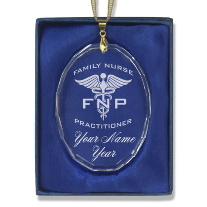LaserGram Christmas Ornament, FNP Family Nurse Practitioner, Personalized Engraving Included (Oval Shape)