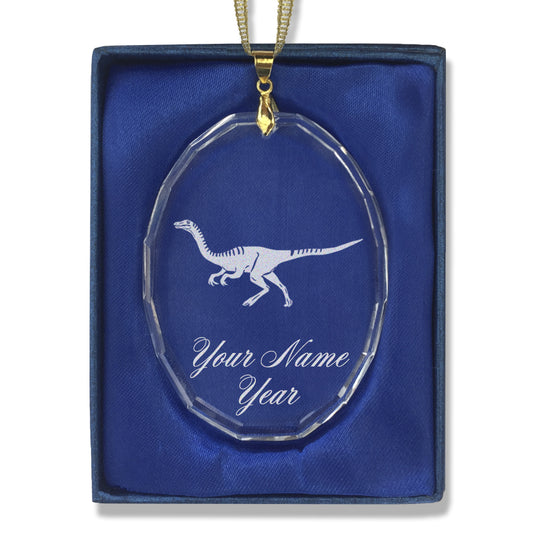 LaserGram Christmas Ornament, Gallimimus Dinosaur, Personalized Engraving Included (Oval Shape)