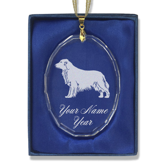 LaserGram Christmas Ornament, Golden Retriever Dog, Personalized Engraving Included (Oval Shape)