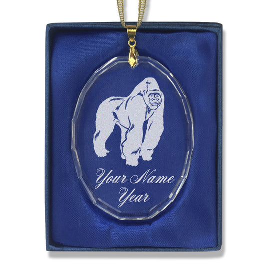 LaserGram Christmas Ornament, Gorilla, Personalized Engraving Included (Oval Shape)