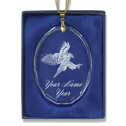 LaserGram Christmas Ornament, Hawk, Personalized Engraving Included (Oval Shape)
