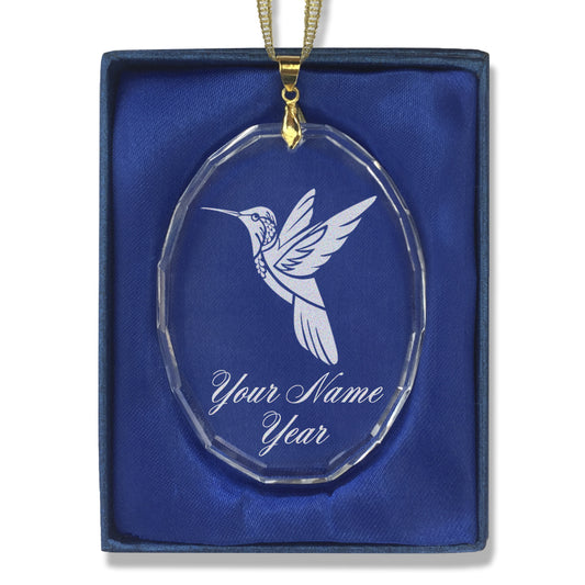 LaserGram Christmas Ornament, Hummingbird, Personalized Engraving Included (Oval Shape)