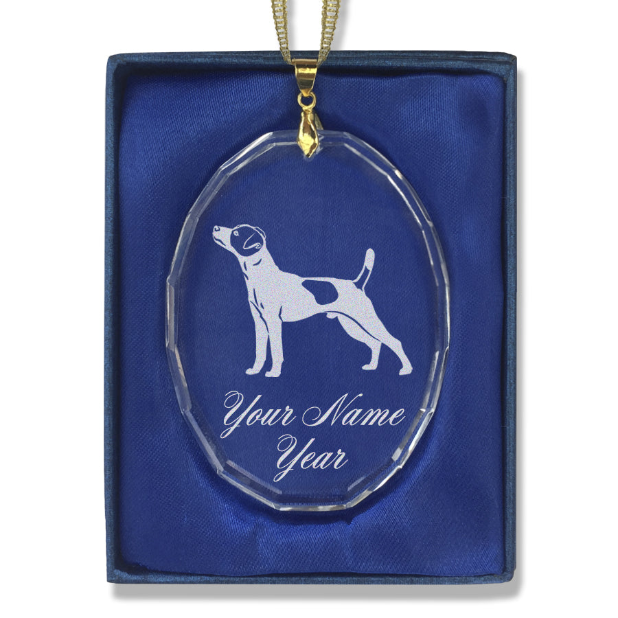 LaserGram Christmas Ornament, Jack Russell Terrier Dog, Personalized Engraving Included (Oval Shape)