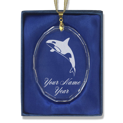 LaserGram Christmas Ornament, Killer Whale, Personalized Engraving Included (Oval Shape)