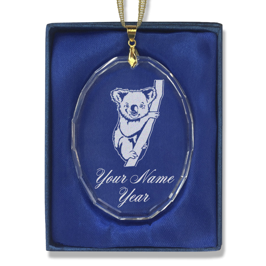 LaserGram Christmas Ornament, Koala Bear, Personalized Engraving Included (Oval Shape)
