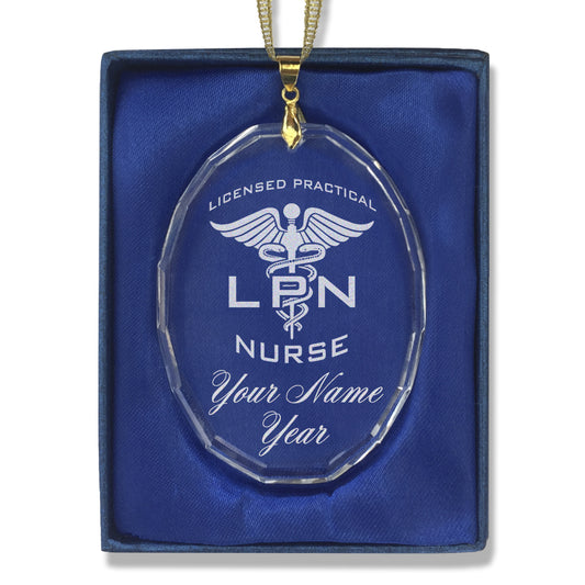 LaserGram Christmas Ornament, LPN Licensed Practical Nurse, Personalized Engraving Included (Oval Shape)