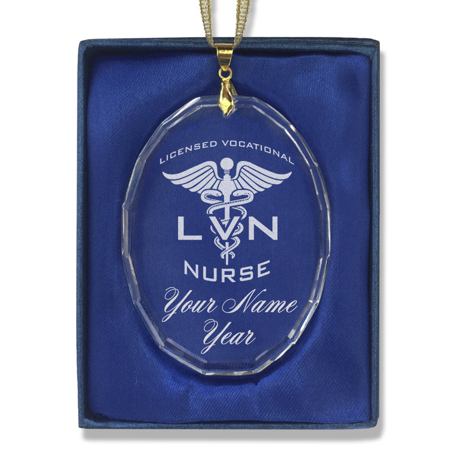 LaserGram Christmas Ornament, LVN Licensed Vocational Nurse, Personalized Engraving Included (Oval Shape)