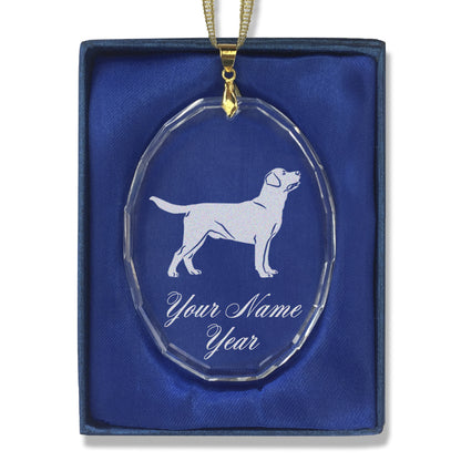 LaserGram Christmas Ornament, Labrador Retriever Dog, Personalized Engraving Included (Oval Shape)