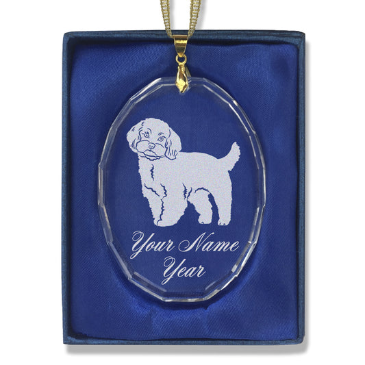 LaserGram Christmas Ornament, Maltese Dog, Personalized Engraving Included (Oval Shape)