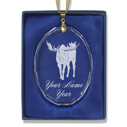 LaserGram Christmas Ornament, Moose, Personalized Engraving Included (Oval Shape)