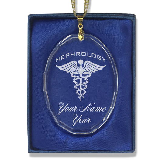 LaserGram Christmas Ornament, Nephrology, Personalized Engraving Included (Oval Shape)