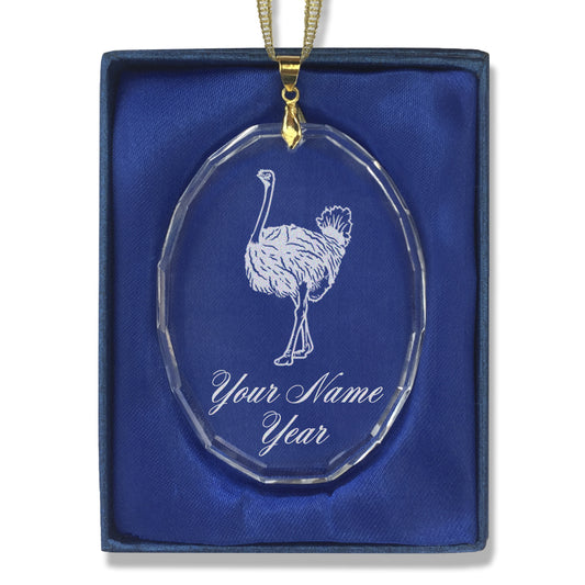 LaserGram Christmas Ornament, Ostrich, Personalized Engraving Included (Oval Shape)