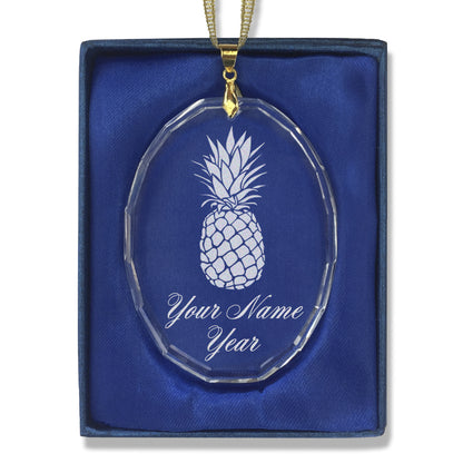 LaserGram Christmas Ornament, Pineapple, Personalized Engraving Included (Oval Shape)