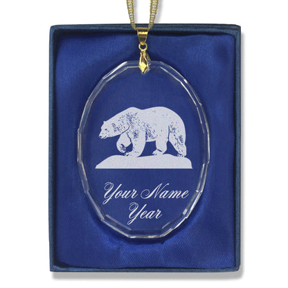 LaserGram Christmas Ornament, Polar Bear, Personalized Engraving Included (Oval Shape)