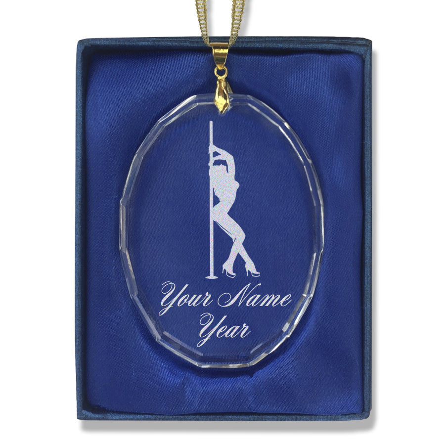 LaserGram Christmas Ornament, Pole Dancer, Personalized Engraving Included (Oval Shape)