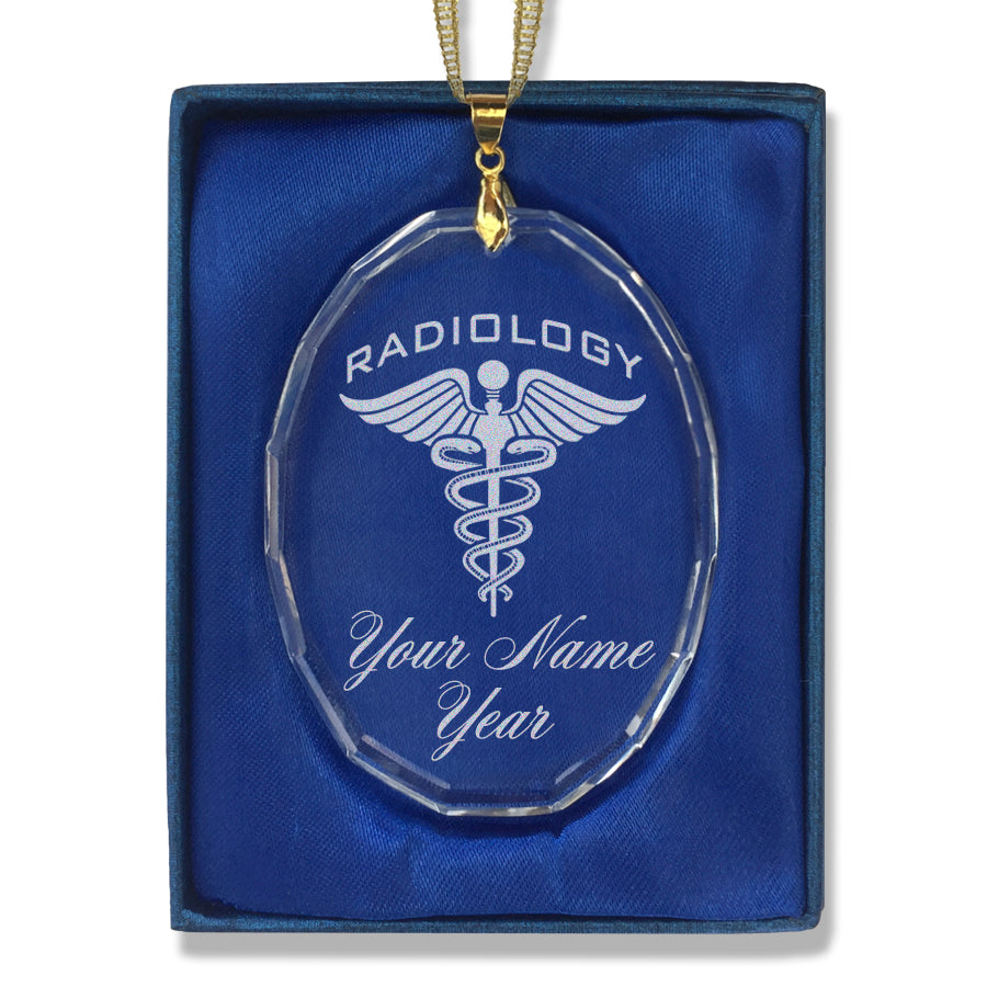 LaserGram Christmas Ornament, Radiology, Personalized Engraving Included (Oval Shape)