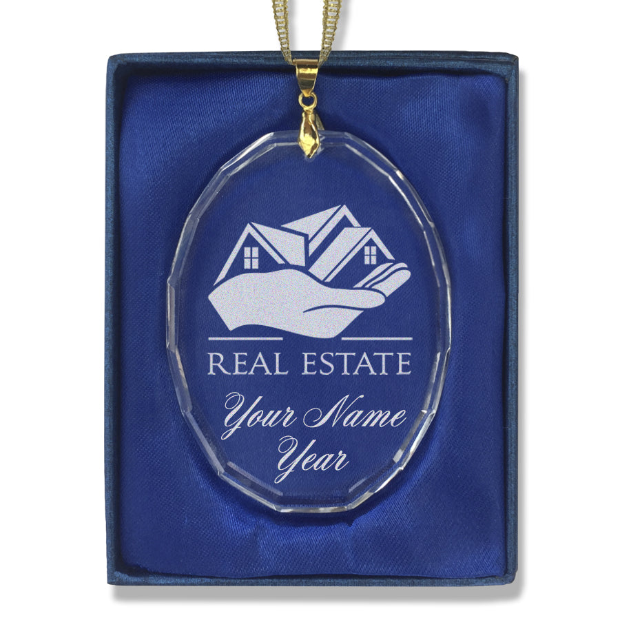 LaserGram Christmas Ornament, Real Estate, Personalized Engraving Included (Oval Shape)