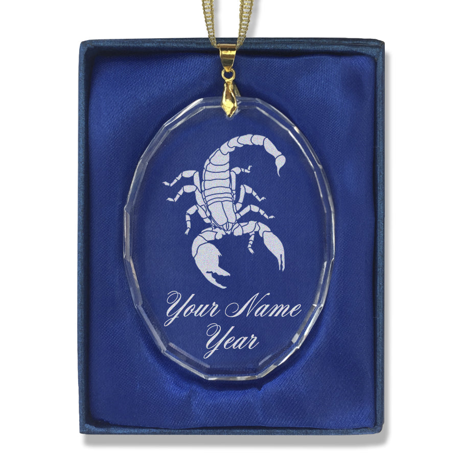 LaserGram Christmas Ornament, Scorpion, Personalized Engraving Included (Oval Shape)