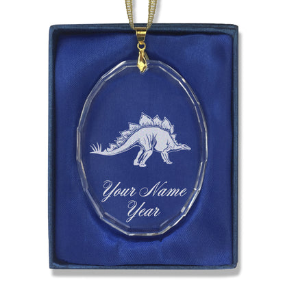 LaserGram Christmas Ornament, Stegosaurus Dinosaur, Personalized Engraving Included (Oval Shape)