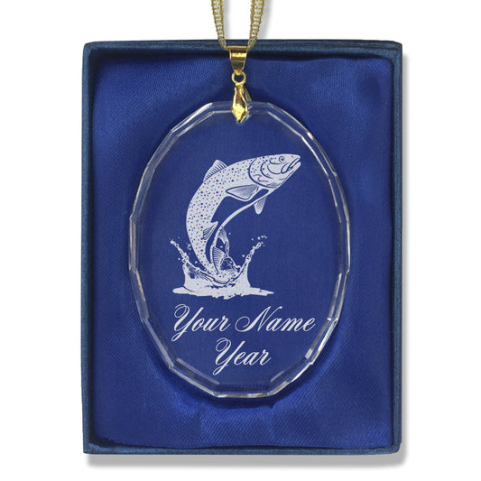 LaserGram Christmas Ornament, Trout Fish, Personalized Engraving Included (Oval Shape)