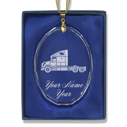 LaserGram Christmas Ornament, Truck Cab, Personalized Engraving Included (Oval Shape)