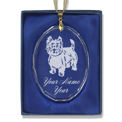 LaserGram Christmas Ornament, West Highland Terrier Dog, Personalized Engraving Included (Oval Shape)