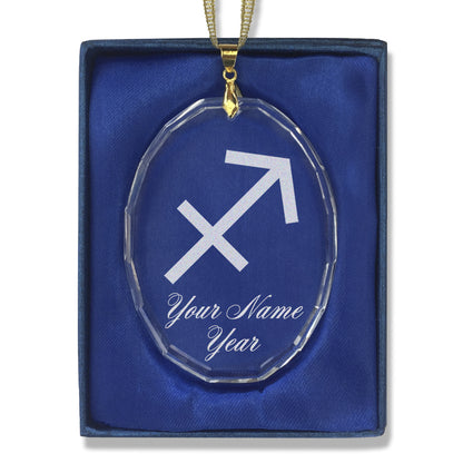 LaserGram Christmas Ornament, Zodiac Sign Sagittarius, Personalized Engraving Included (Oval Shape)