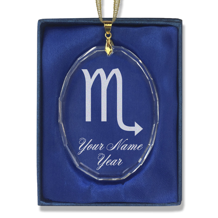 LaserGram Christmas Ornament, Zodiac Sign Scorpio, Personalized Engraving Included (Oval Shape)