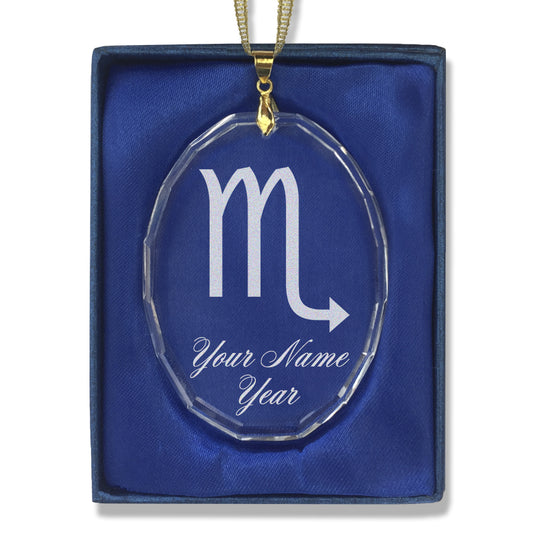 LaserGram Christmas Ornament, Zodiac Sign Scorpio, Personalized Engraving Included (Oval Shape)