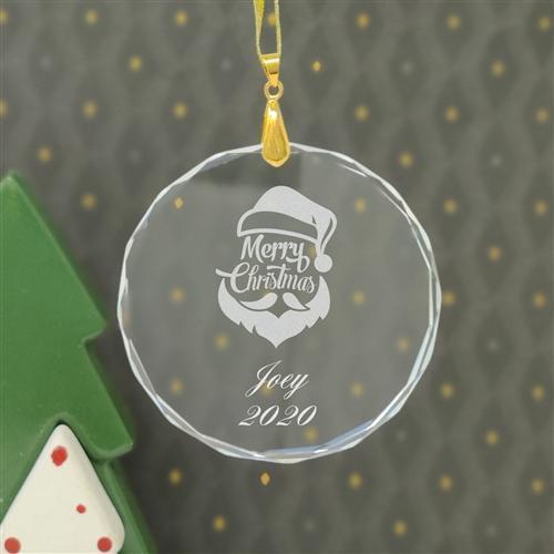 LaserGram Christmas Ornament, Cancer Awareness Ribbon, Personalized Engraving Included (Round Shape)