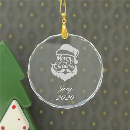 LaserGram Christmas Ornament, Zodiac Sign Aquarius, Personalized Engraving Included (Round Shape)