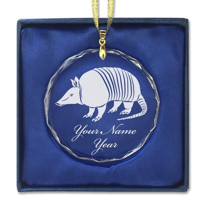 LaserGram Christmas Ornament, Armadillo, Personalized Engraving Included (Round Shape)