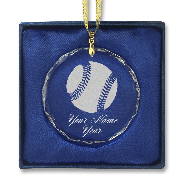 LaserGram Christmas Ornament, Baseball Ball, Personalized Engraving Included (Round Shape)