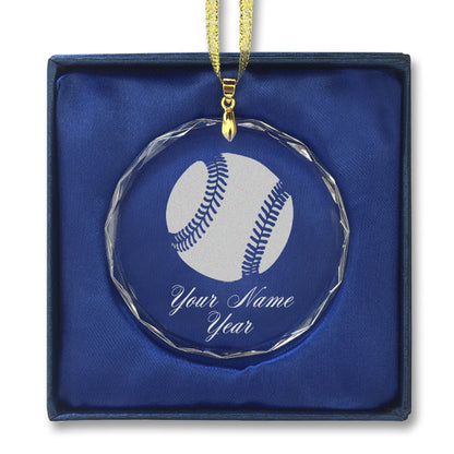 LaserGram Christmas Ornament, Baseball Ball, Personalized Engraving Included (Round Shape)