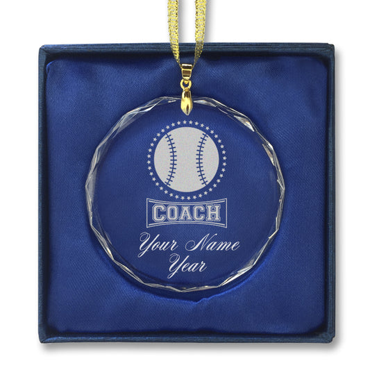 LaserGram Christmas Ornament, Baseball Coach, Personalized Engraving Included (Round Shape)