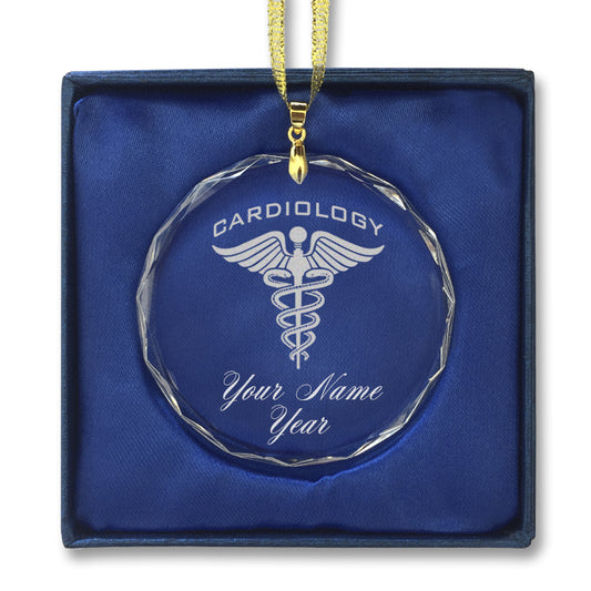 LaserGram Christmas Ornament, Cardiology, Personalized Engraving Included (Round Shape)