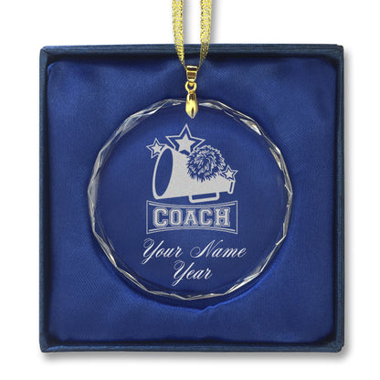 LaserGram Christmas Ornament, Cheerleading Coach, Personalized Engraving Included (Round Shape)