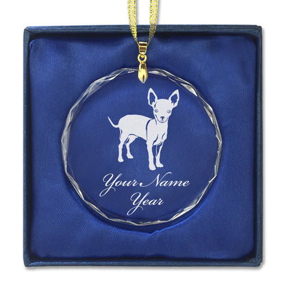 LaserGram Christmas Ornament, Chihuahua Dog, Personalized Engraving Included (Round Shape)