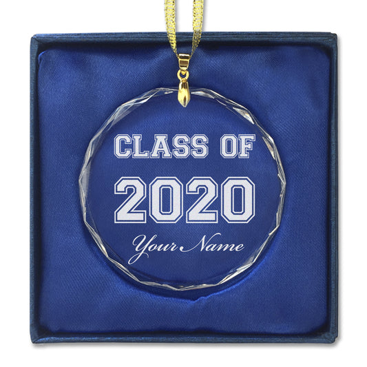 LaserGram Christmas Ornament, Class of 2020, Personalized Engraving Included (Round Shape)