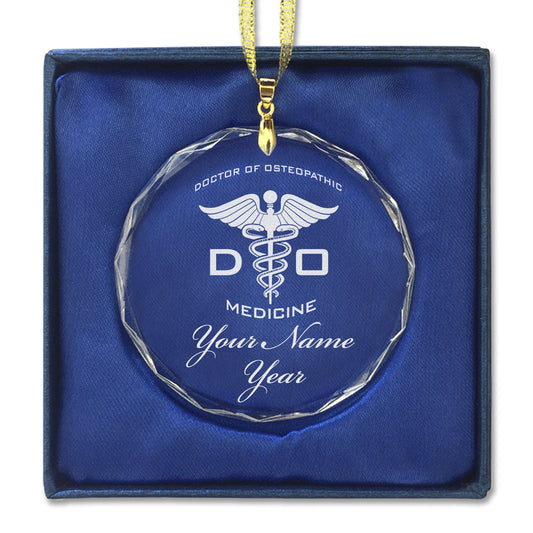 LaserGram Christmas Ornament, DO Doctor of Osteopathic Medicine, Personalized Engraving Included (Round Shape)